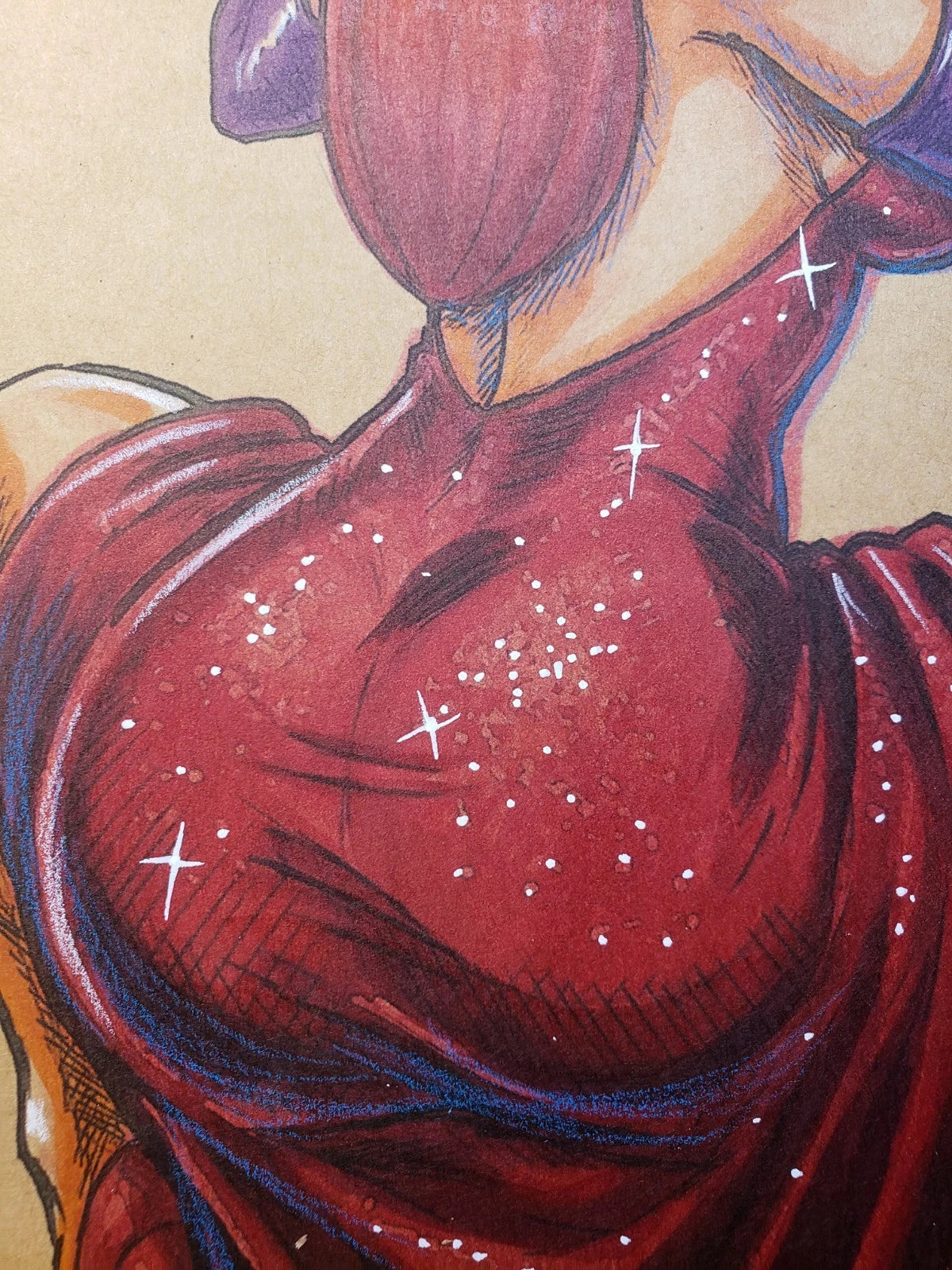 Jessica Rabbit Comic Art Original Fine Mixed Media | Rare 1 of 1 | COA Included | 8.5x11 on Premium Archival Cardstock