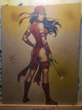 Elektra Comic Art Original Fine Mixed Media | Rare 1 of 1 | COA Included | 8.5x11 on Premium Archival Cardstock