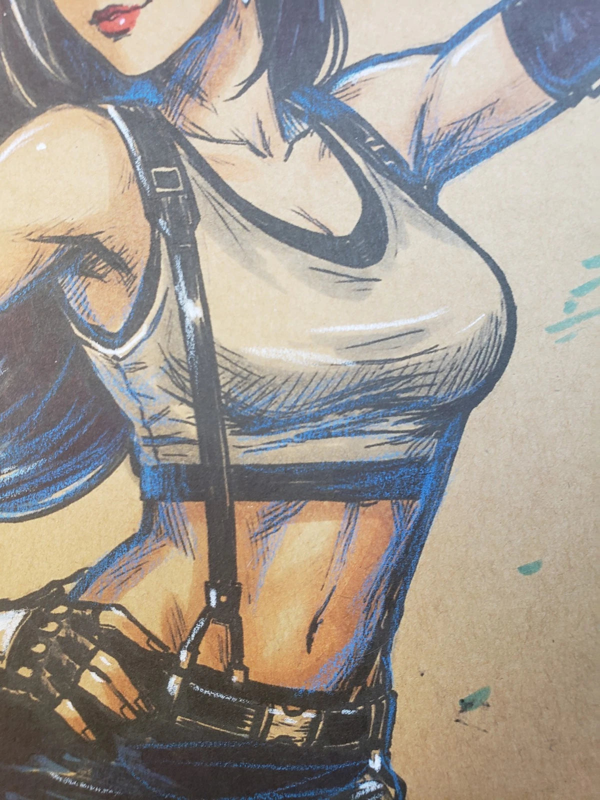 Tifa Lockheart Comic Art Original Fine Mixed Media | Rare 1 of 1 | COA Included | 8.5x11 on Premium Archival Cardstock