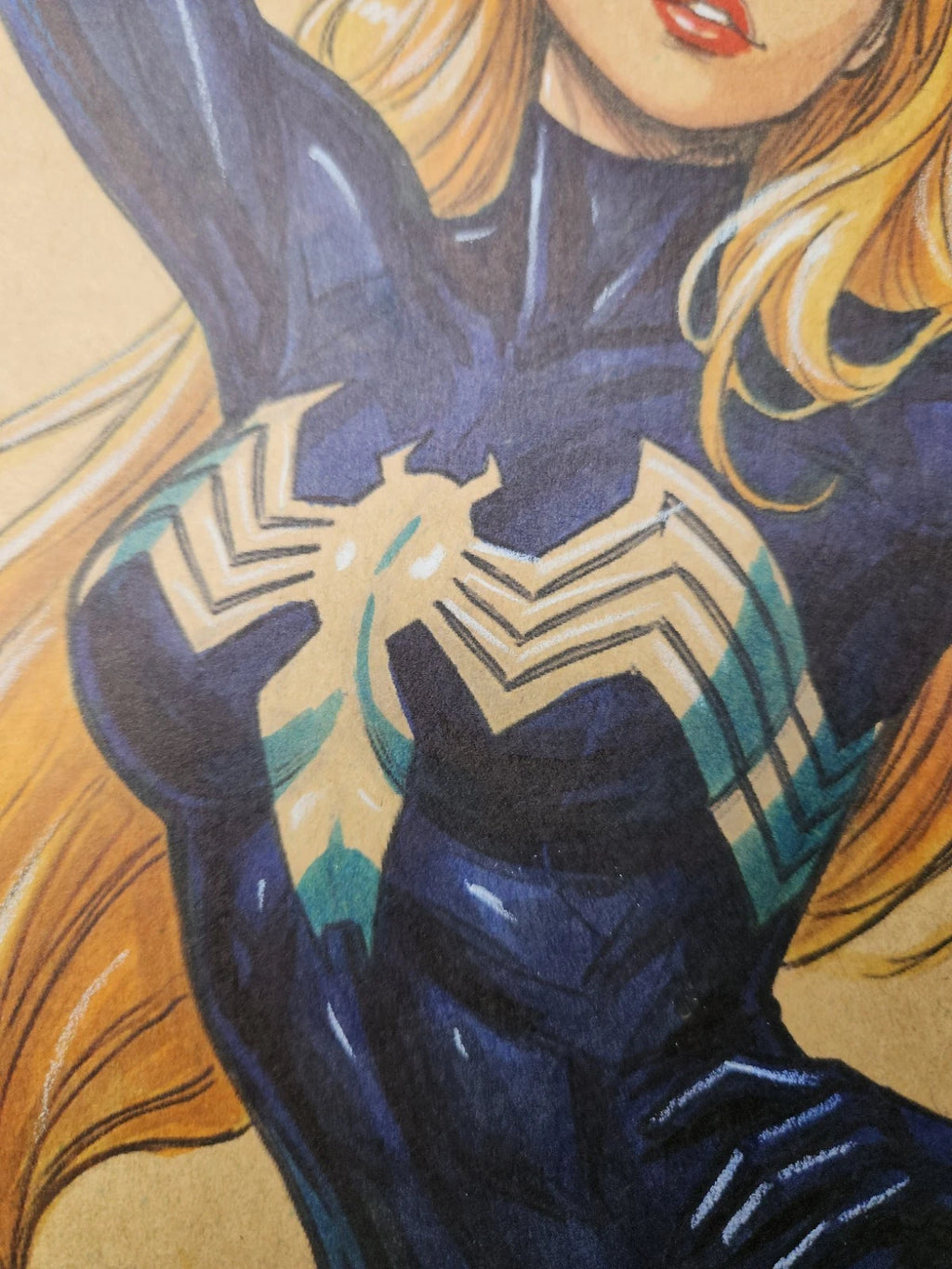 Gwenom Gwen x Venom Comic Art Original Fine Mixed Media | Rare 1 of 1 | COA Included | 8.5x11 on Premium Archival Cardstock