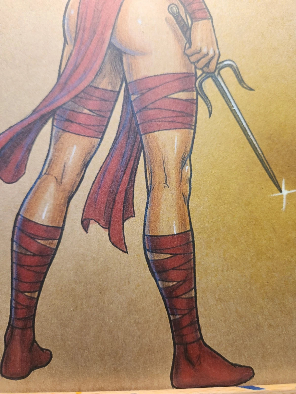 Elektra Comic Art Original Fine Mixed Media | Rare 1 of 1 | COA Included | 8.5x11 on Premium Archival Cardstock