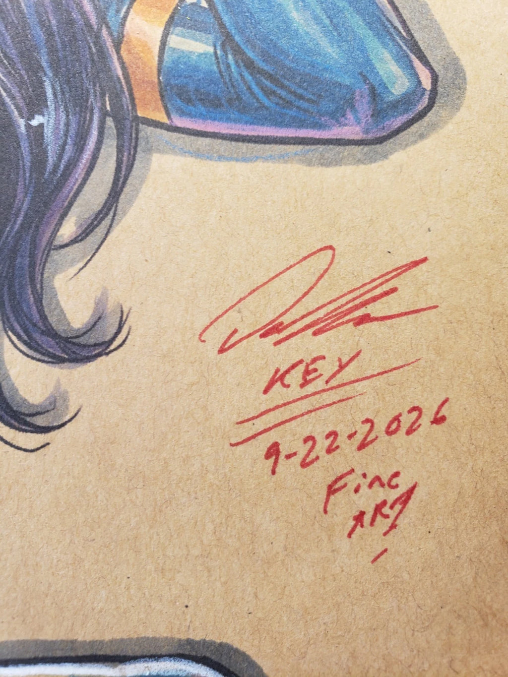 Psylocke Comic Art Original Fine Mixed Media | Rare 1 of 1 | COA Included | 8.5x11 on Premium Archival Cardstock