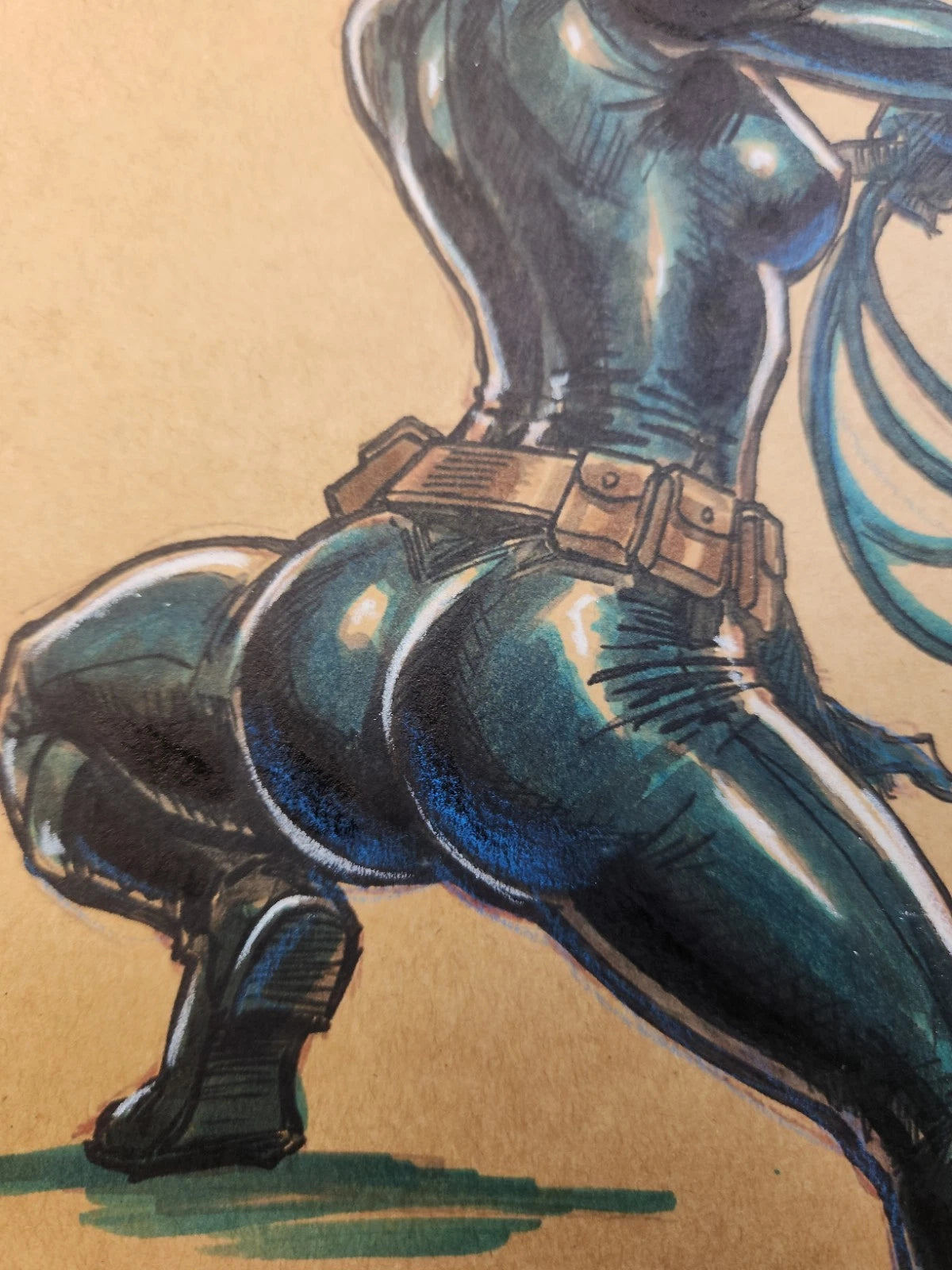Catwoman Comic Art Original Fine Mixed Media | Rare 1 of 1 | COA Included | 8.5x11 on Premium Archival Cardstock
