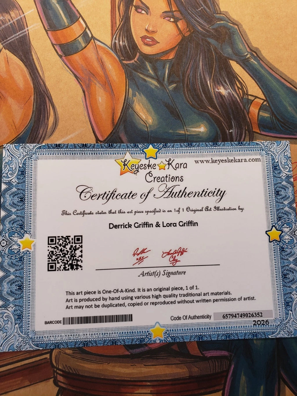 Psylocke Comic Art Original Fine Mixed Media | Rare 1 of 1 | COA Included | 8.5x11 on Premium Archival Cardstock
