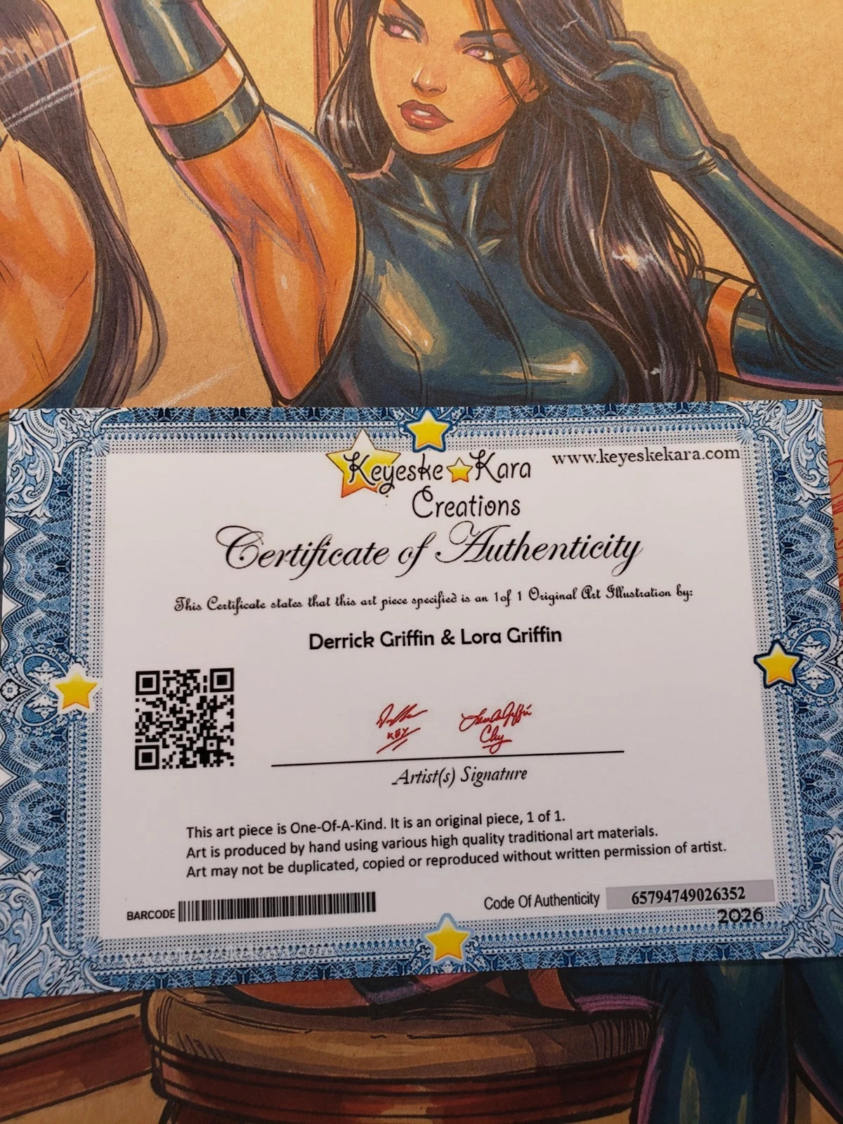 Psylocke Comic Art Original Fine Mixed Media | Rare 1 of 1 | COA Included | 8.5x11 on Premium Archival Cardstock