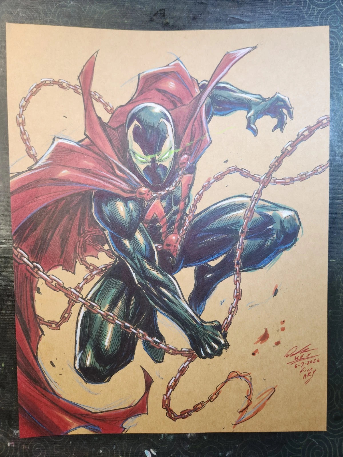Spawn Comic Art Original Fine Mixed Media | Rare 1 of 1 | COA Included | 8.5x11 on Premium Archival Cardstock