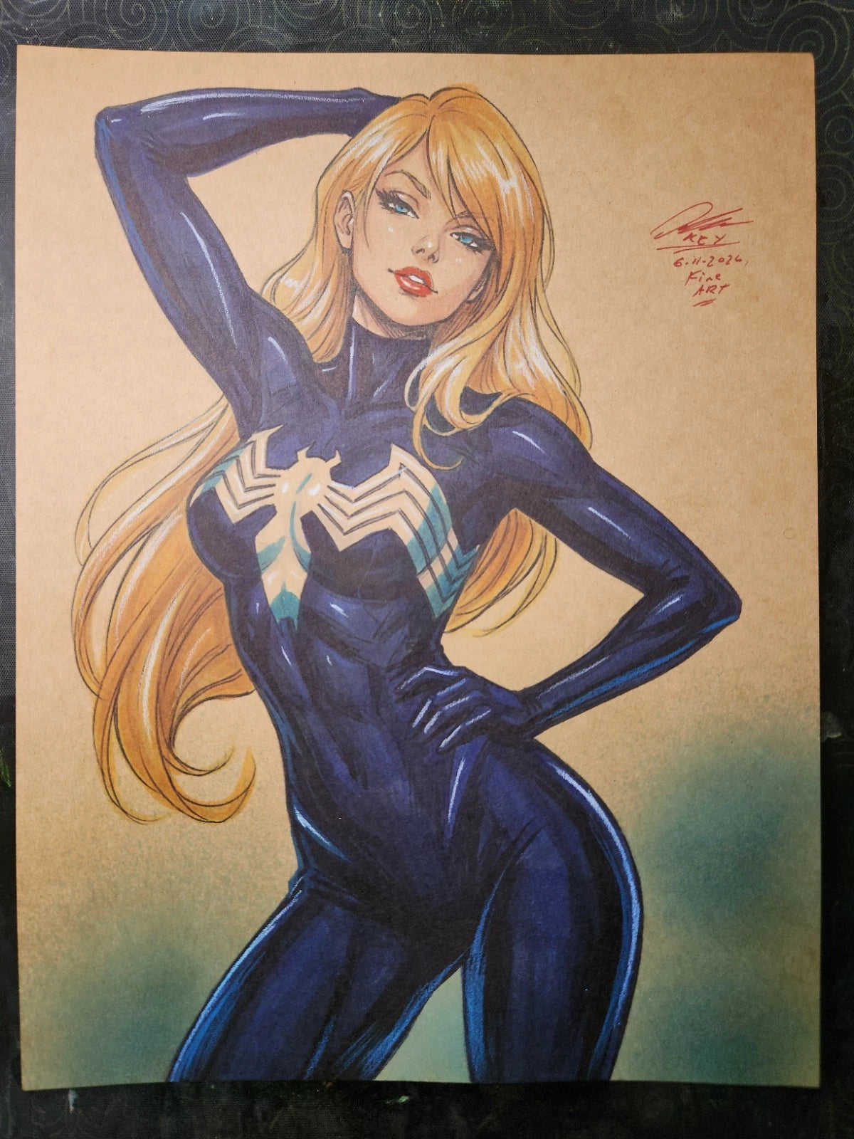 Gwenom Gwen x Venom Comic Art Original Fine Mixed Media | Rare 1 of 1 | COA Included | 8.5x11 on Premium Archival Cardstock