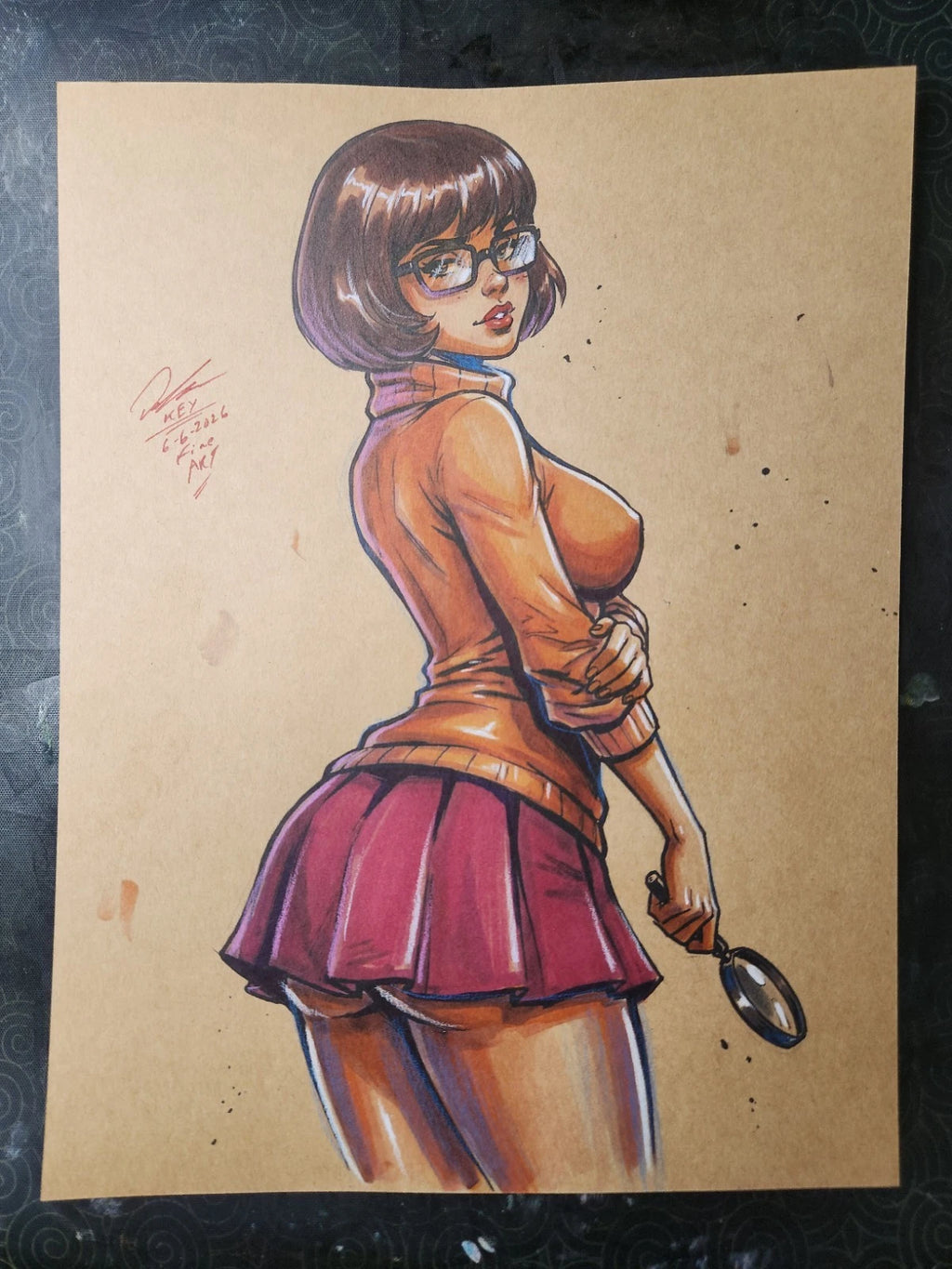 Velma Dinkley Comic Art Original Fine Mixed Media | Rare 1 of 1 | COA Included | 8.5x11 on Premium Archival Cardstock