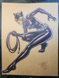 Catwoman Comic Art Original Fine Mixed Media | Rare 1 of 1 | COA Included | 8.5x11 on Premium Archival Cardstock