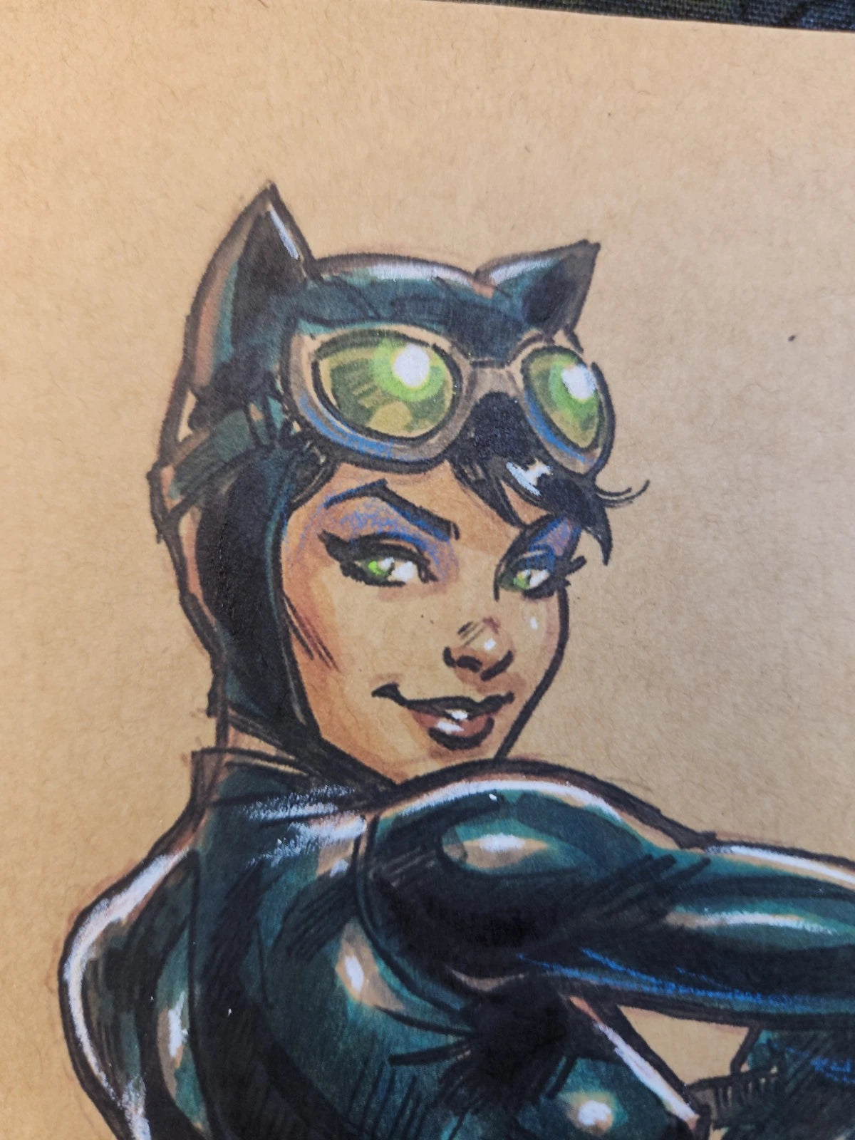 Catwoman Comic Art Original Fine Mixed Media | Rare 1 of 1 | COA Included | 8.5x11 on Premium Archival Cardstock