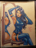 Psylocke Comic Art Original Fine Mixed Media | Rare 1 of 1 | COA Included | 8.5x11 on Premium Archival Cardstock