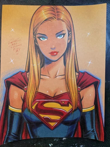 Supergirl Comic Art Original Fine Mixed Media | Rare 1 of 1 | COA Included | 8.5x11 on Premium Archival Cardstock