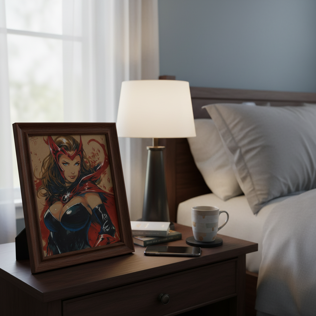 Scarlet Witch Print - Bedroom Nightstand