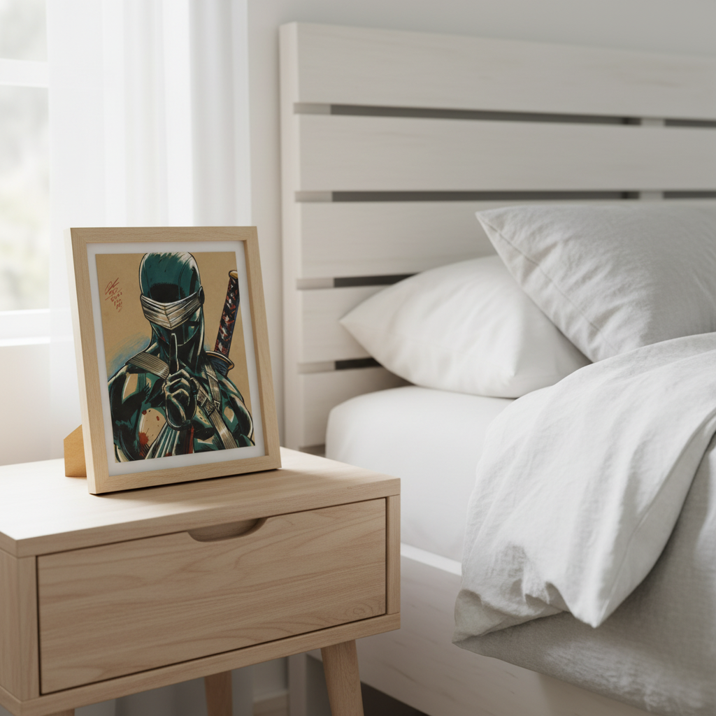 Snake Eyes Print - Scandinavian Bedroom