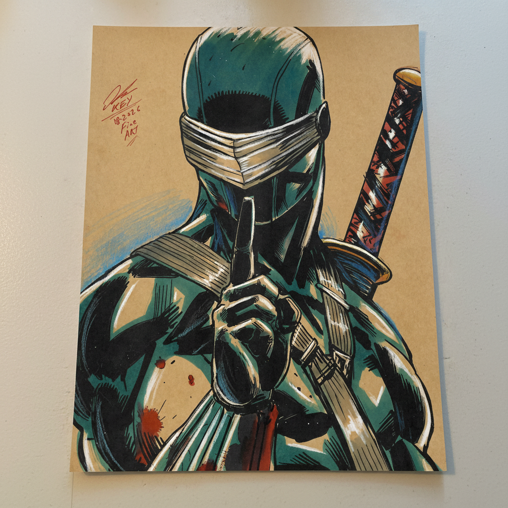 Snake Eyes Art Illustration Hard Signed 8.5x11in Fine Art PRINT