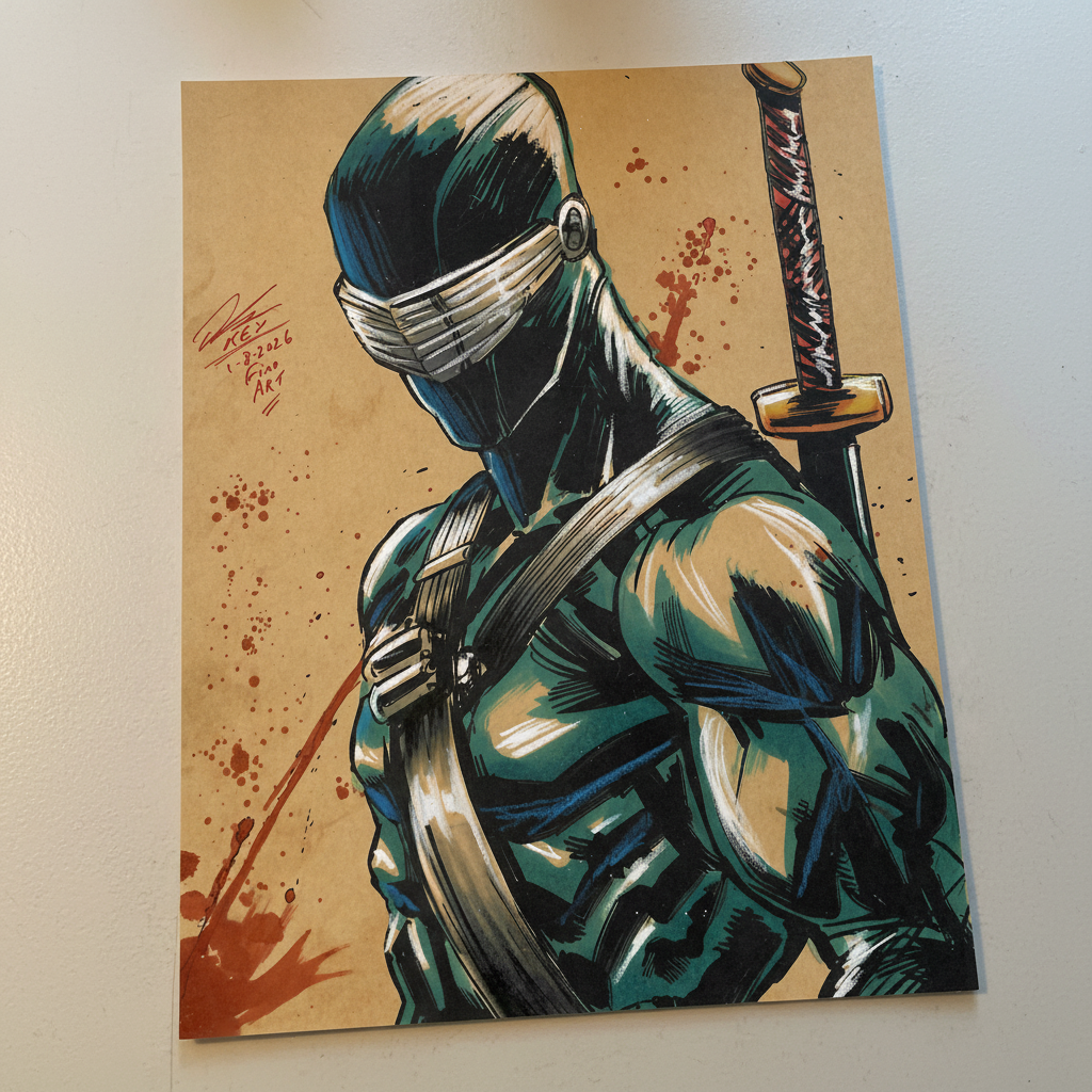 Snake Eyes Art Illustration Hard Signed 8.5x11in Fine Art PRINT