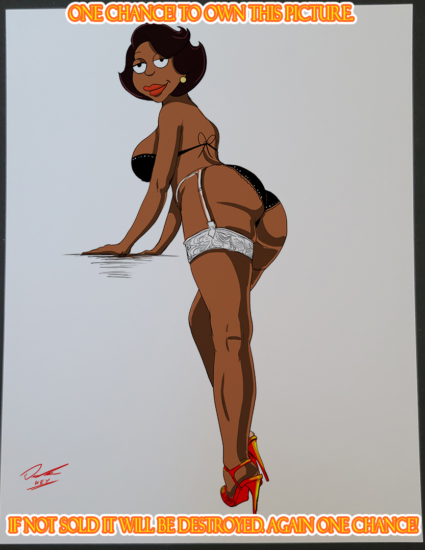 833px x 1078px - Donna Tubbs (The Cleveland Show) Pin-Up Color Illustration Art Print |  KeyeskeKara Creations